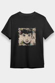 Audrey Hepburn Baskılı Unisex Siyah Tişört
