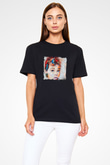 Audrey Hepburn Baskılı Unisex Siyah Tişört