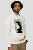Audrey Hepburn Beyaz Unisex Kapşonlu Sweatshirt