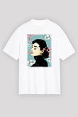 Audrey Hepburn Beyaz Unisex Oversize Tişört T-Shirt
