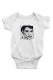 Audrey Hepburn Unisex Baskılı Beyaz Bebek Body - Zıbın