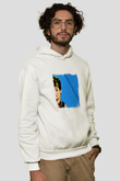 Audrey Hepburn Unisex Baskılı Beyaz Kapüşonlu Sweatshirt