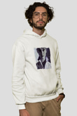 Audrey Hepburn Unisex Baskılı Beyaz Kapüşonlu Sweatshirt