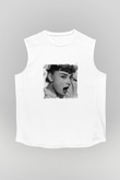 Audrey Hepburn Unisex Baskılı Beyaz Kolsuz Tişört