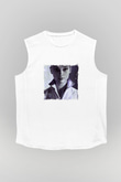 Audrey Hepburn Unisex Baskılı Beyaz Kolsuz Tişört