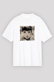 Audrey Hepburn Unisex Baskılı Beyaz Tişört