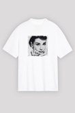 Audrey Hepburn Unisex Baskılı Beyaz Tişört