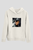 August Alsina Baskılı Unisex Beyaz Hoodie