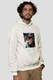 August Alsina Baskılı Unisex Beyaz Hoodie