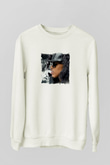 August Alsina Baskılı Unisex Beyaz Sweatshirt