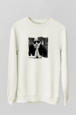 August Alsina Baskılı Unisex Beyaz Sweatshirt