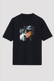 August Alsina Baskılı Unisex Oversize Siyah Tişört
