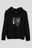 August Alsina Baskılı Unisex Siyah Hoodie