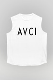 Avcı Beyaz Unisex Kolsuz Tişört