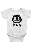 Avcı Kedi BaskılıBeyaz Tshirt Bebek Body - Zıbın