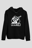Avcı Siyah Unisex Kapüşonlu Sweatshirt