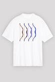 Avcılık Baskılı Unisex Beyaz Oversize Tişört - Tshirt