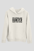 Avcılık Baskılı Unisex Ekru Hoodie
