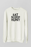 Avcılık Baskılı Unisex Ekru Sweatshirt