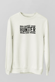 Avcılık Baskılı Unisex Ekru Sweatshirt