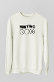 Avcılık Baskılı Unisex Ekru Sweatshirt