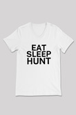 Avcılık Baskılı Unisex V Yaka Tişört - Tshirt