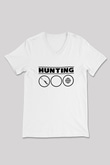 Avcılık Baskılı Unisex V Yaka Tişört - Tshirt