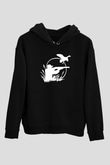 Avcılık - Hunting Baskılı Unisex Siyah Hoodie