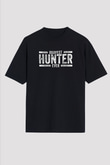 Avcılık - Hunting Baskılı Unisex Siyah Oversize Tişört