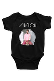Avicii Baskılı Siyah Bebek Body - Zıbın