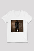 Avicii Beyaz Unisex V Yaka Tişört T-Shirt