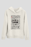 Avril Lavigne Beyaz Unisex Kapşonlu Sweatshirt