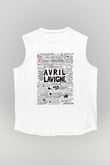 Avril Lavigne Beyaz Unisex Kolsuz Tişört