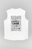Avril Lavigne Beyaz Unisex Kolsuz Tişört