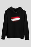 Avusturya - Austria Bayrağı Baskılı Unisex Siyah Hoodie