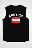 Avusturya Siyah Unisex Kolsuz Tişört