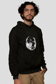 Ay Siyah Unisex Kapüşonlu Sweatshirt