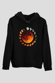 Ay Siyah Unisex Kapüşonlu Sweatshirt