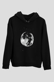 Ay Siyah Unisex Kapüşonlu Sweatshirt