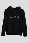 Ay Siyah Unisex Kapüşonlu Sweatshirt