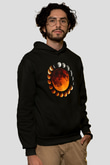 Ay Siyah Unisex Kapüşonlu Sweatshirt
