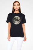 Ay Siyah Unisex Tişört T-Shirt - TişörtFabrikası