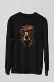 Ayı Baskılı Unisex Siyah  Sweatshirt