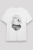 Ayı Beyaz Unisex Tişört T-Shirt - TişörtFabrikası