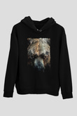 Ayı Siyah Unisex Kapüşonlu Sweatshirt