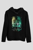 Ayı Siyah Unisex Kapüşonlu Sweatshirt