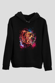 Ayı Siyah Unisex Kapüşonlu Sweatshirt