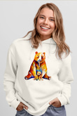 Ayı ve YavrusuBeyaz  Unisex Hoodie