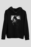 Azarath Baskılı Unisex Siyah Kapüşonlu Sweatshirt