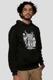Azarath Baskılı Unisex Siyah Kapüşonlu Sweatshirt